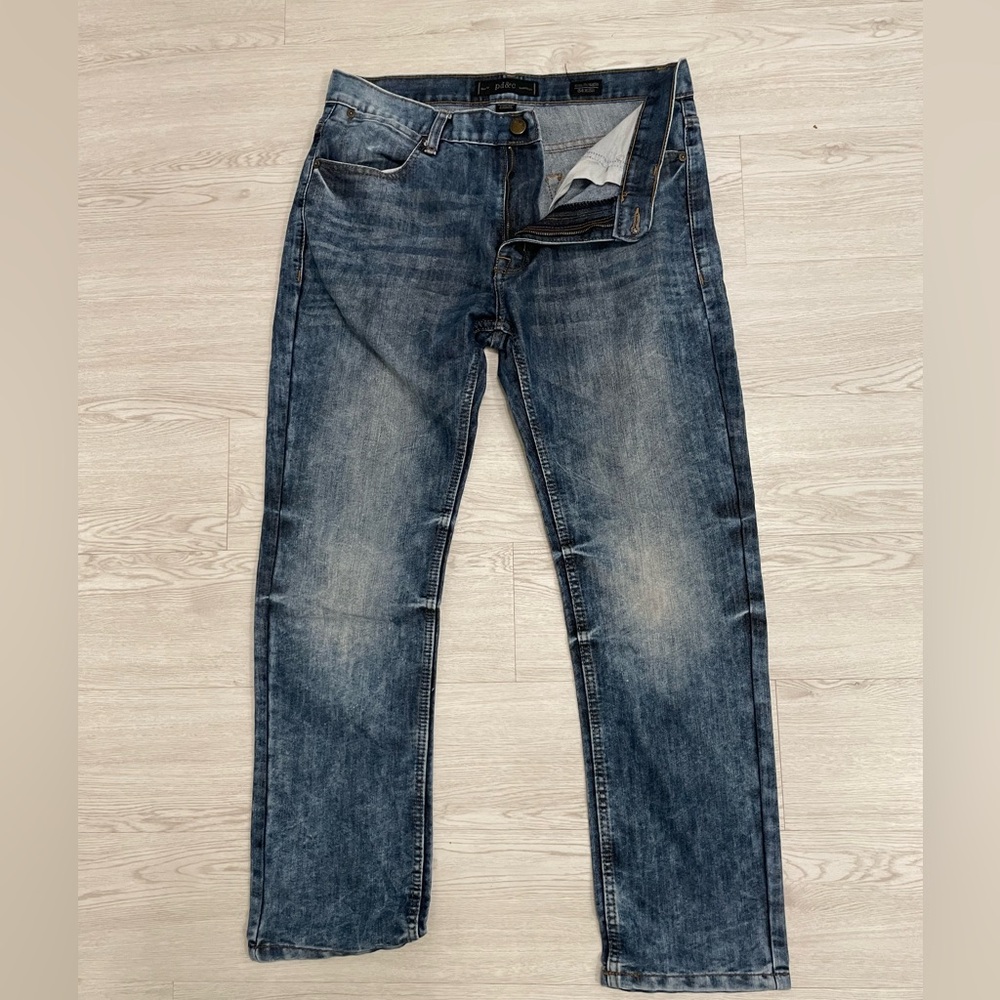 PD&C Blue Straight-Leg Jeans with Vintage Wash